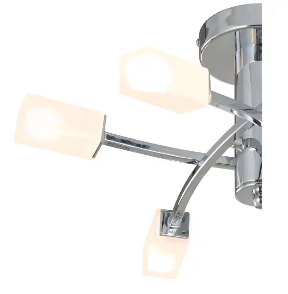 Topaz 6 Light Polished Chrome c/w Square Glass