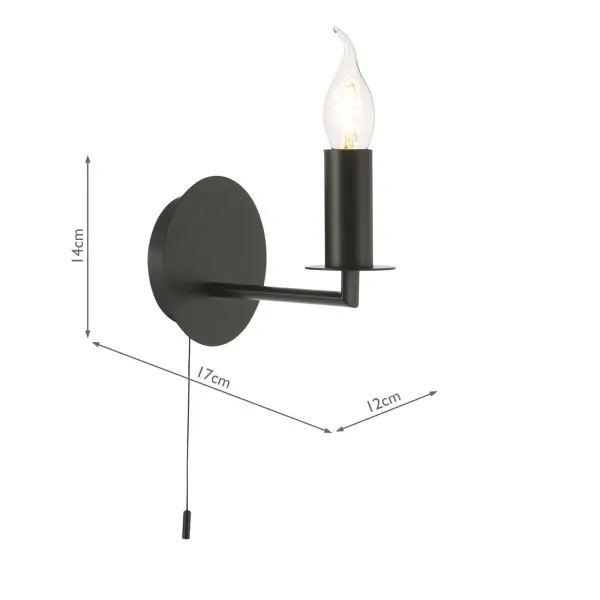 Tyler Matt Balck Wall Light