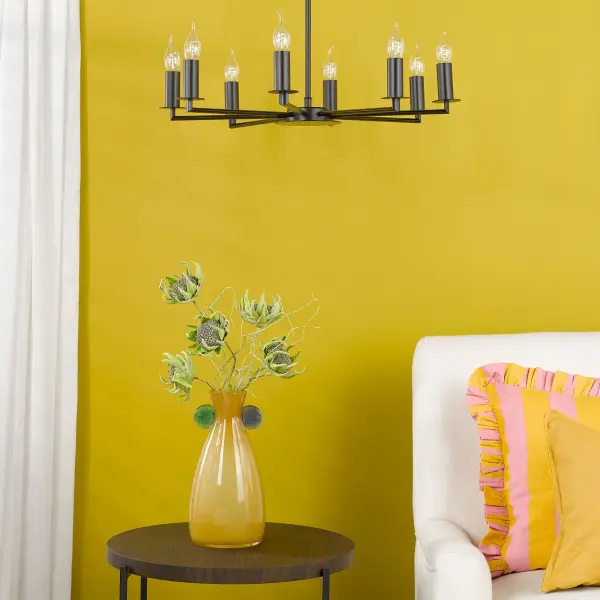 Tyler 8 Light Matt Black Pendant
