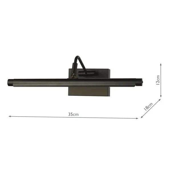 Tyrus 35cm Satin Black LED Picture Light