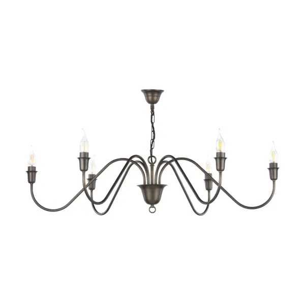 Uppsala 6 Light Antique Brass Ceiling Pendant Fitting Only
