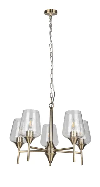 Vino 5 Light Antique Brass Pendant