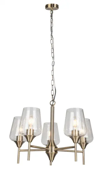 Vino 5 Light Antique Brass Pendant