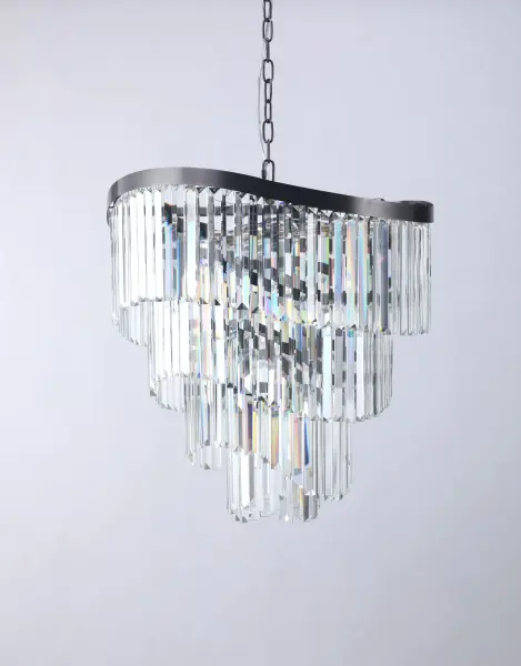 Waverly 12 Light Brushed Black Chrome Chandelier