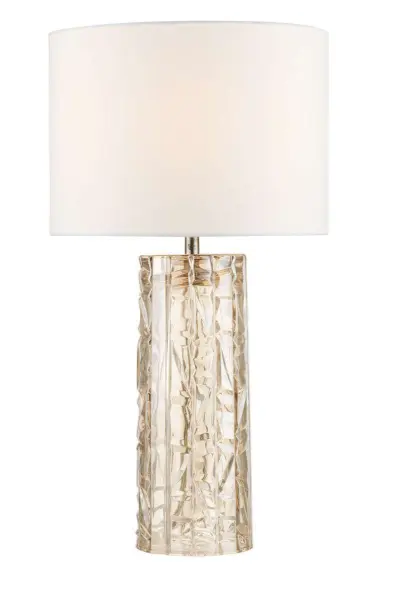 Whiskey Amber Cut Glass Table Lamp c/w Shade