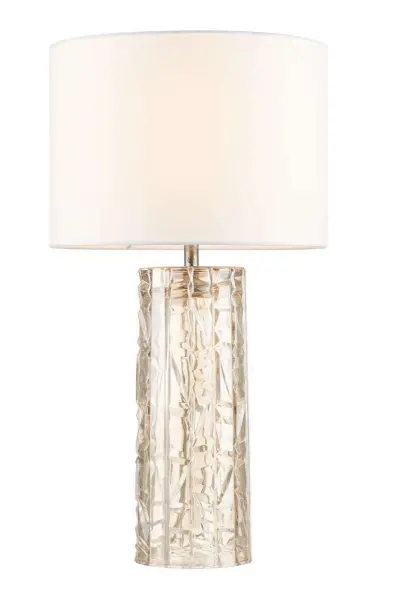 Whiskey Amber Cut Glass Table Lamp c/w Shade
