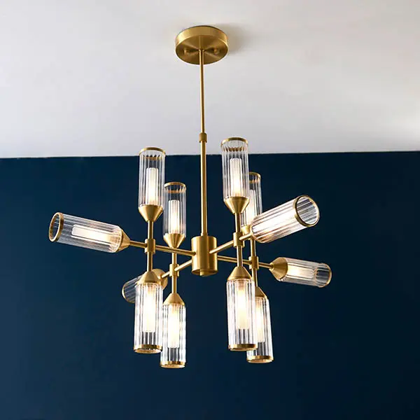 Sally 12 Light Ceiling Pendant in Satin Brass