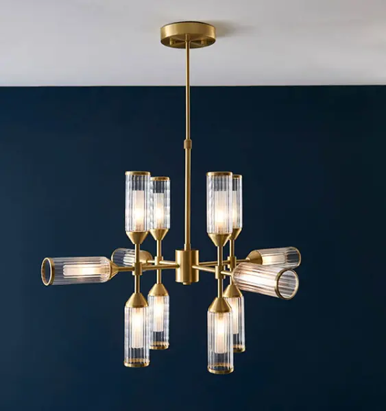 Sally 12 Light Ceiling Pendant in Satin Brass