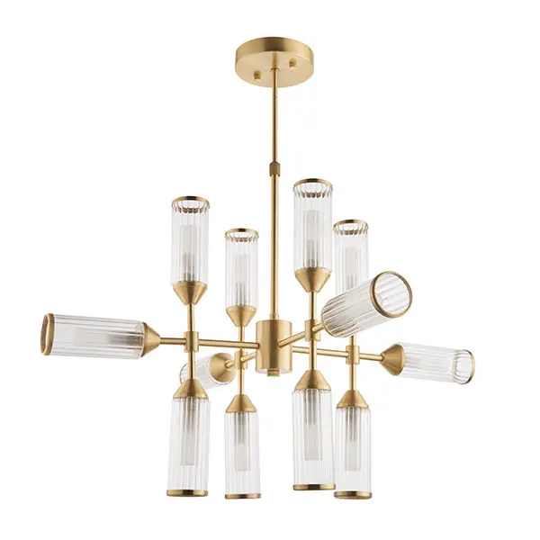 Sally 12 Light Ceiling Pendant in Satin Brass