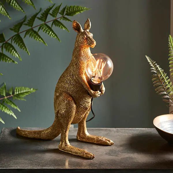 Novelty Gold Kangaroo Table Lamp