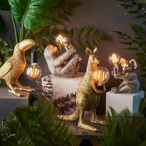 Novelty Gold Kangaroo Table Lamp