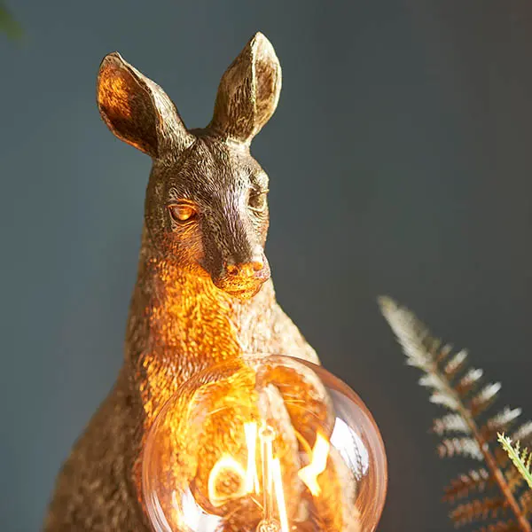 Novelty Gold Kangaroo Table Lamp