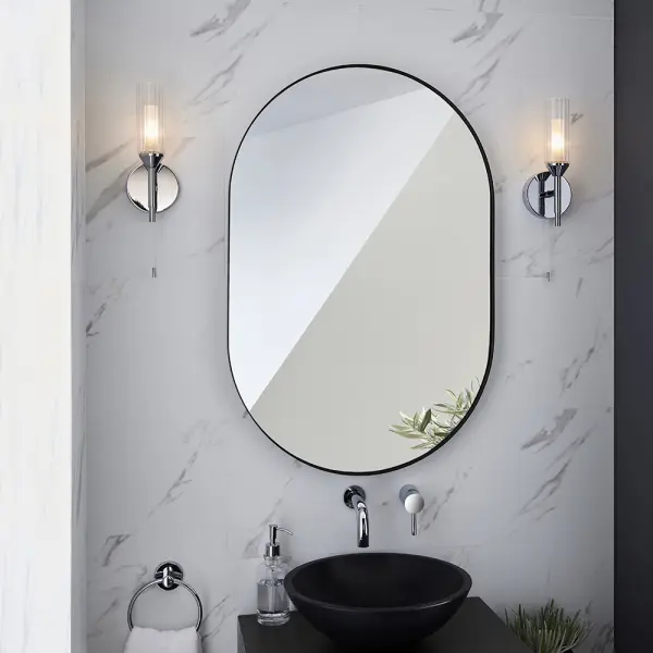 Modern Single Wall Light in Polished Chrome