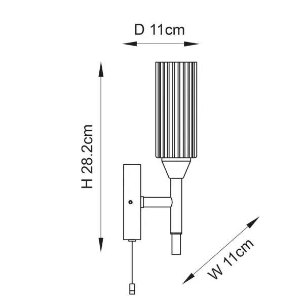 Modern Single Wall Light in Polished Chrome
