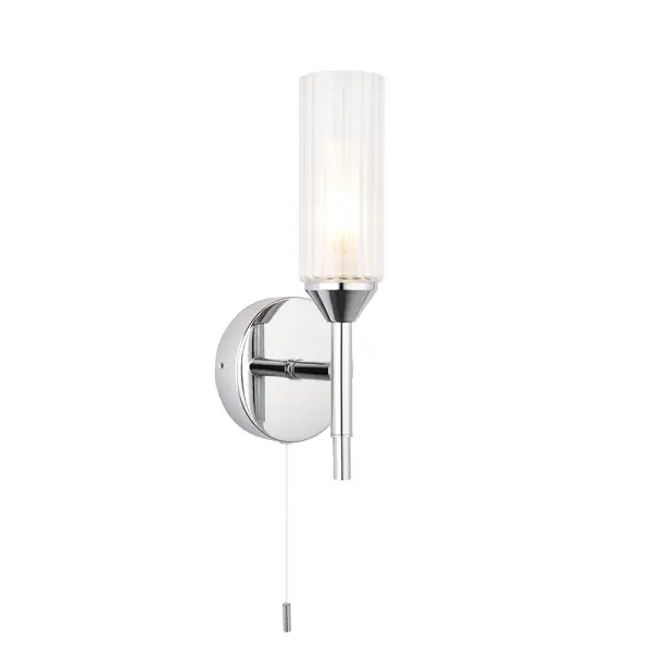 Modern Single Wall Light in Polished Chrome