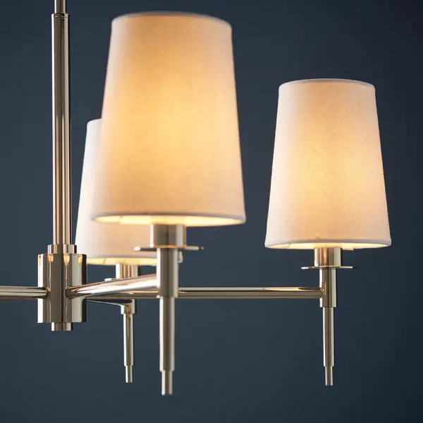 Roe Bright Nickel 5 Light Fitting C/W Shades