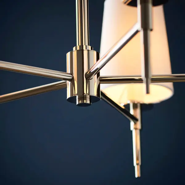 Roe Bright Nickel 5 Light Fitting C/W Shades