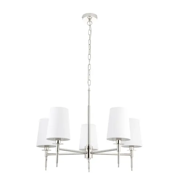 Roe Bright Nickel 5 Light Fitting C/W Shades
