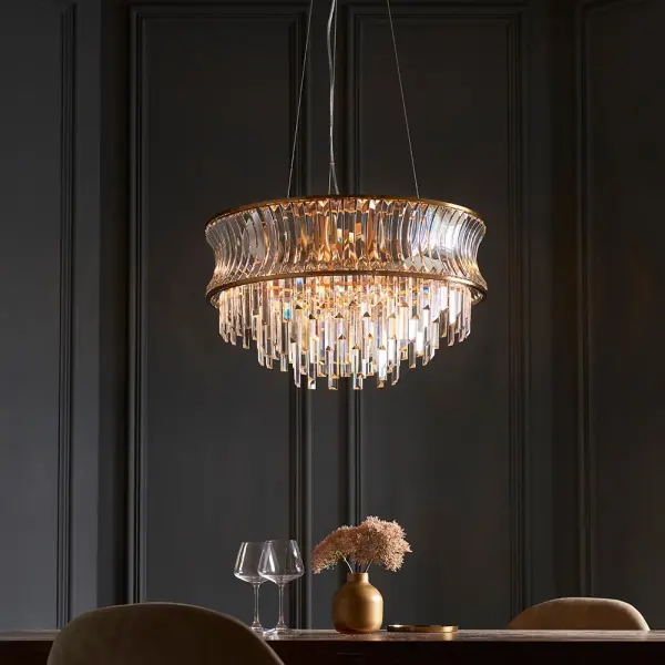 Alice 9 Light Brass Chandelier