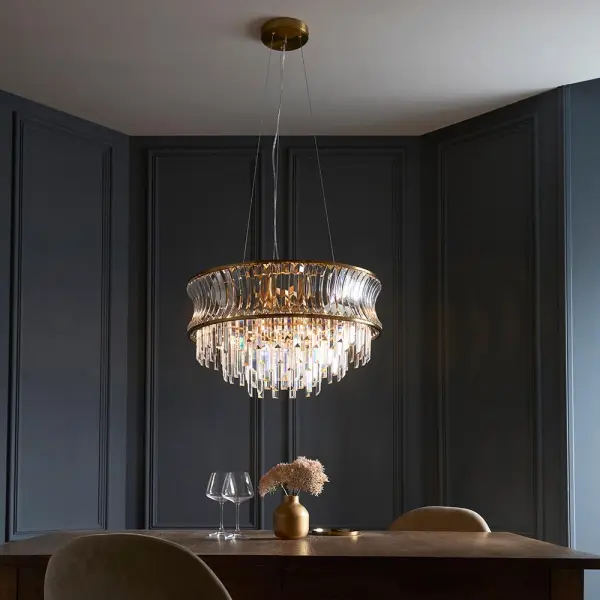 Alice 9 Light Brass Chandelier