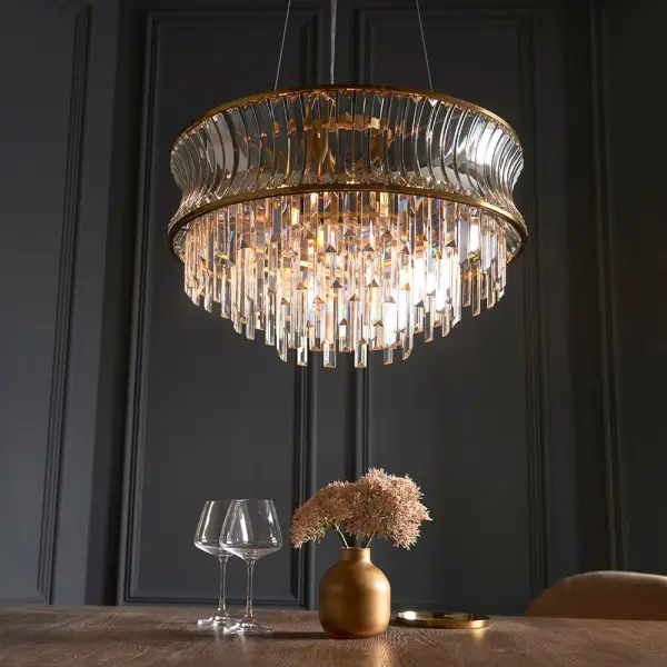 Alice 9 Light Brass Chandelier