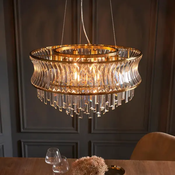Alice 9 Light Brass Chandelier