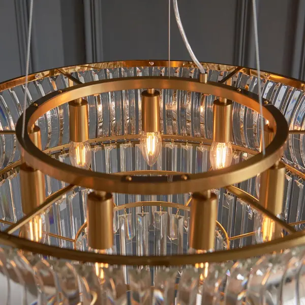 Alice 9 Light Brass Chandelier