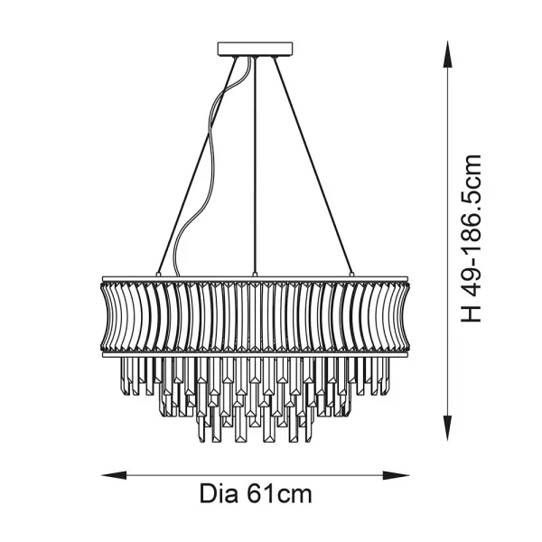 Alice 9 Light Brass Chandelier