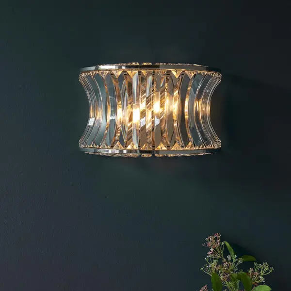 Alice Bright Nickel & Crystal Wall Light