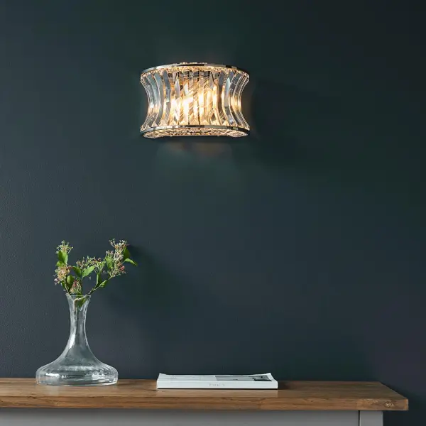 Alice Bright Nickel & Crystal Wall Light