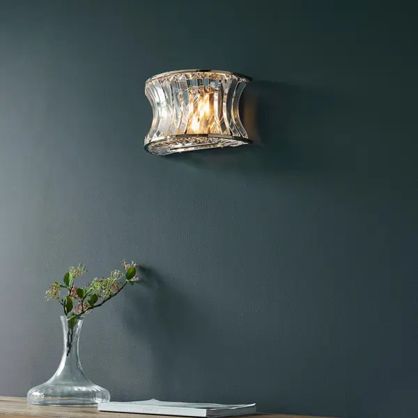 Alice Bright Nickel & Crystal Wall Light