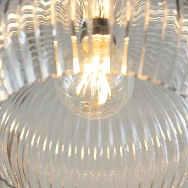 Molly Ribbed Glass Bowl Pendant