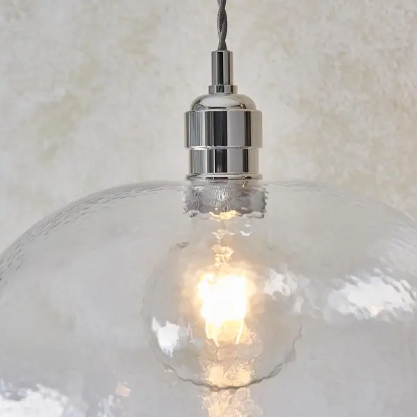 Molly Hammered Glass Bowl Pendant