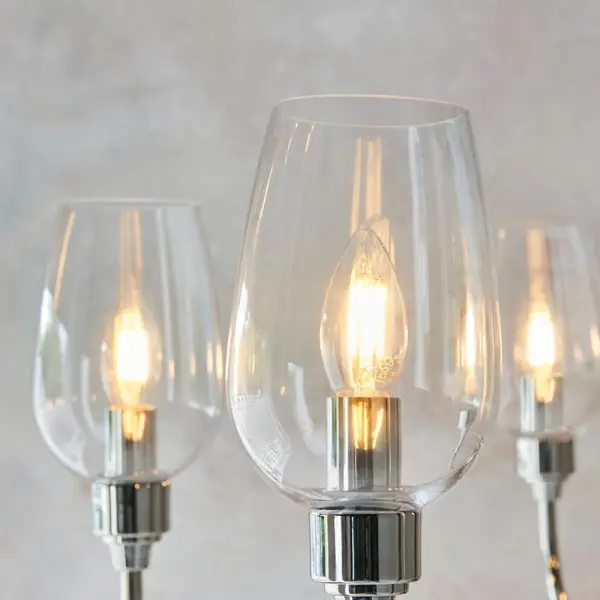 Pure 6 Light Bright Nickel Ceiling Light