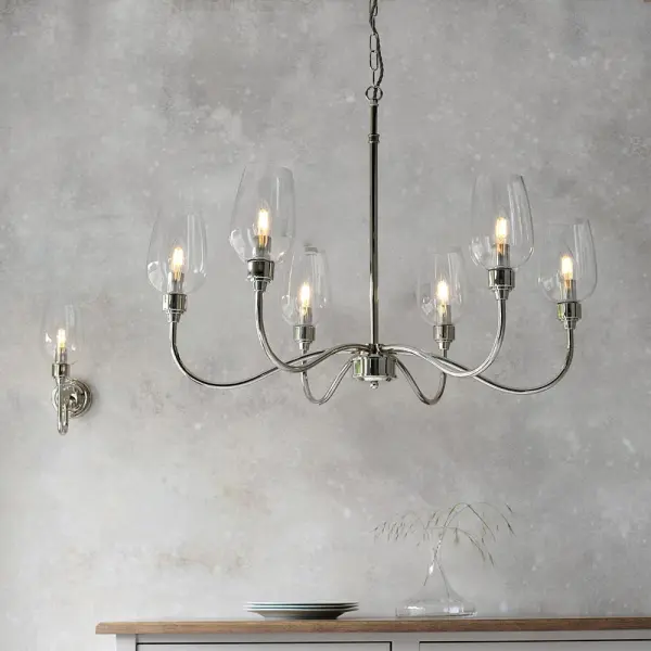 Pure 6 Light Bright Nickel Ceiling Light