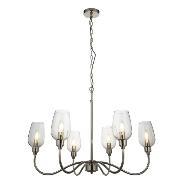 Pure 6 Light Bright Nickel Ceiling Light