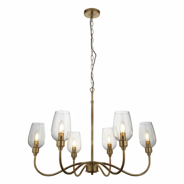 Pure 6 Light Antique Brass Ceiling Light