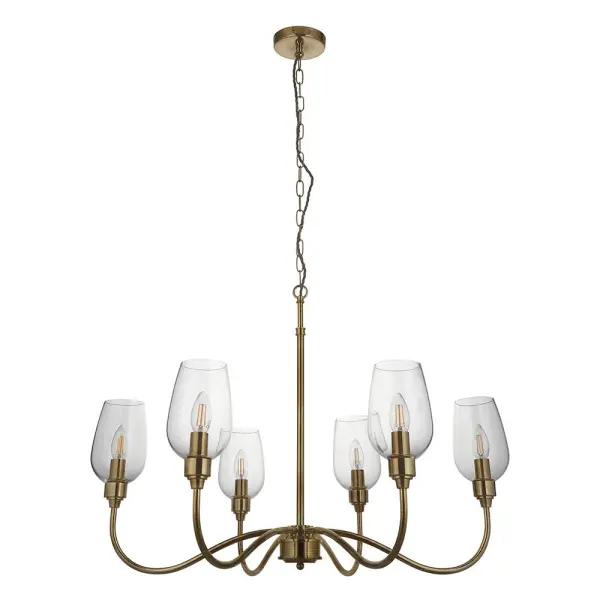 Pure 6 Light Antique Brass Ceiling Light