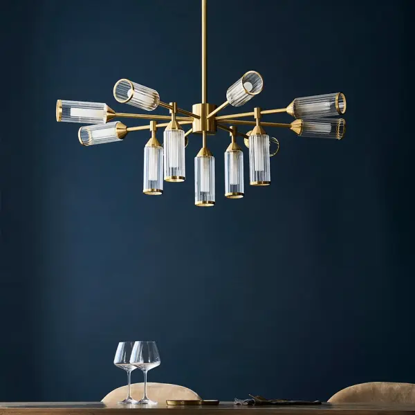 Sally 13 Light Ceiling Pendant in Satin Brass