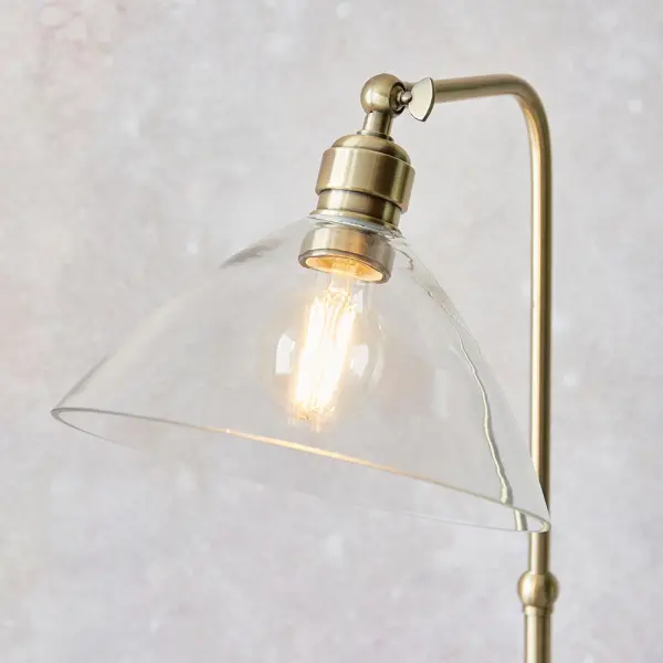 Lucy Antique Brass & Clear Glass Floor Lamp