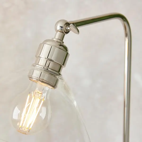 Lucy Bright Nickel & Clear Glass Floor Lamp