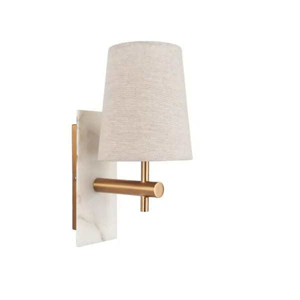 Ellie Brass & Marble Wall Light with Tapered Shade