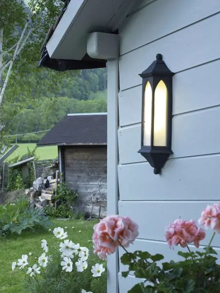 York Black Outdoor Wall Light