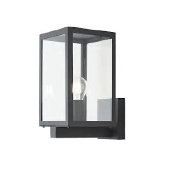 Hestia Glass Wall Lantern in Black Finish