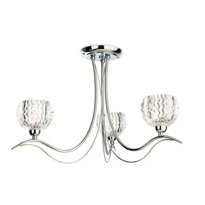 Modern Polished Chrome Chandelier With Multi Arms