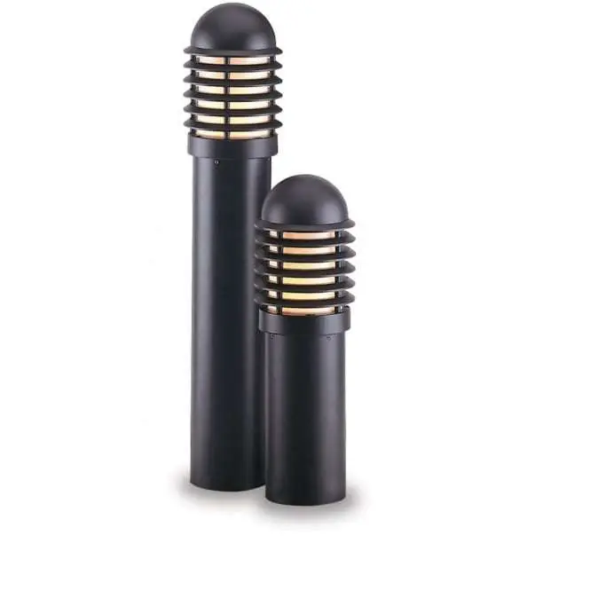 Modern Tall Black Outdoor Bollard Garden Light