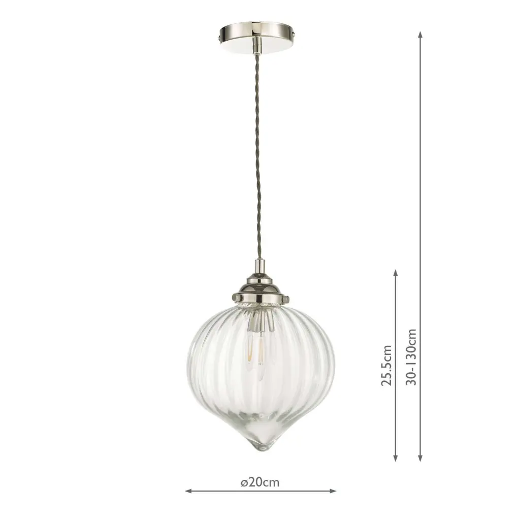 Mya Polished Nickel & Glass Pendant