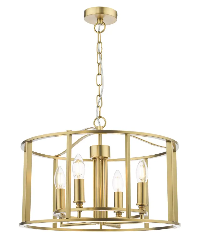 Myka 4 Light Brushed Brass Lantern