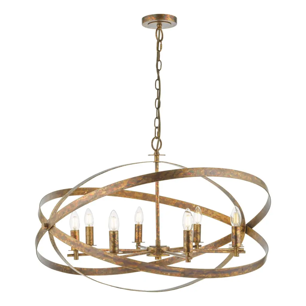 Nitya 8 Light Mottled Copper Pendant