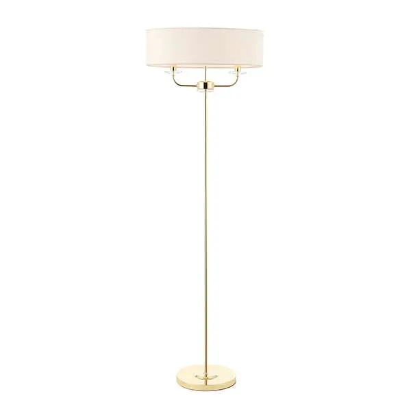 Nixon Polished Brass 2 Light Floor Lamp